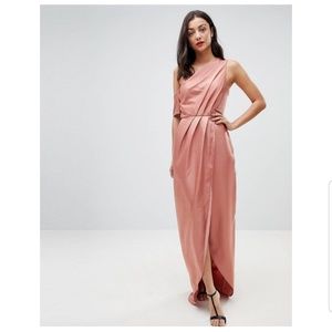 Asos Hammered Satin one Shoulder Maxi Dress ❤